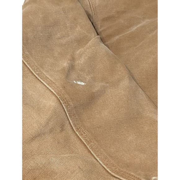 Carhartt Active Jacket Mens Brown Cotton Duck Canvas Insulated Hooded Work Coat - Picture 2 of 13